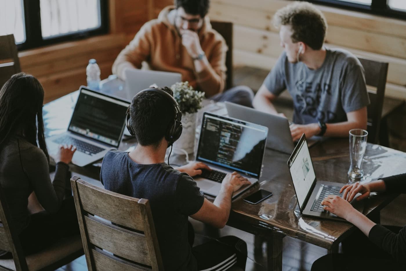 A team working around a shared table